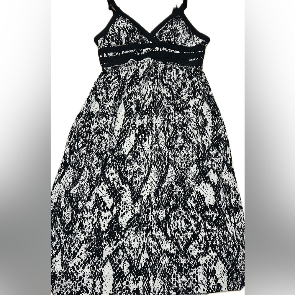 Style&Co Black And White Snake Printed Dress | Size XL